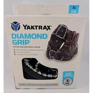 Yaktrax Diamond Grip Foot Traction XL Black Brand New